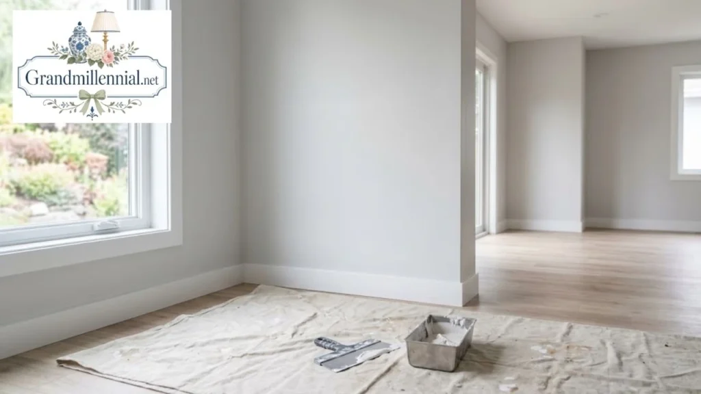 Smooth finished drywall walls in a renovated room